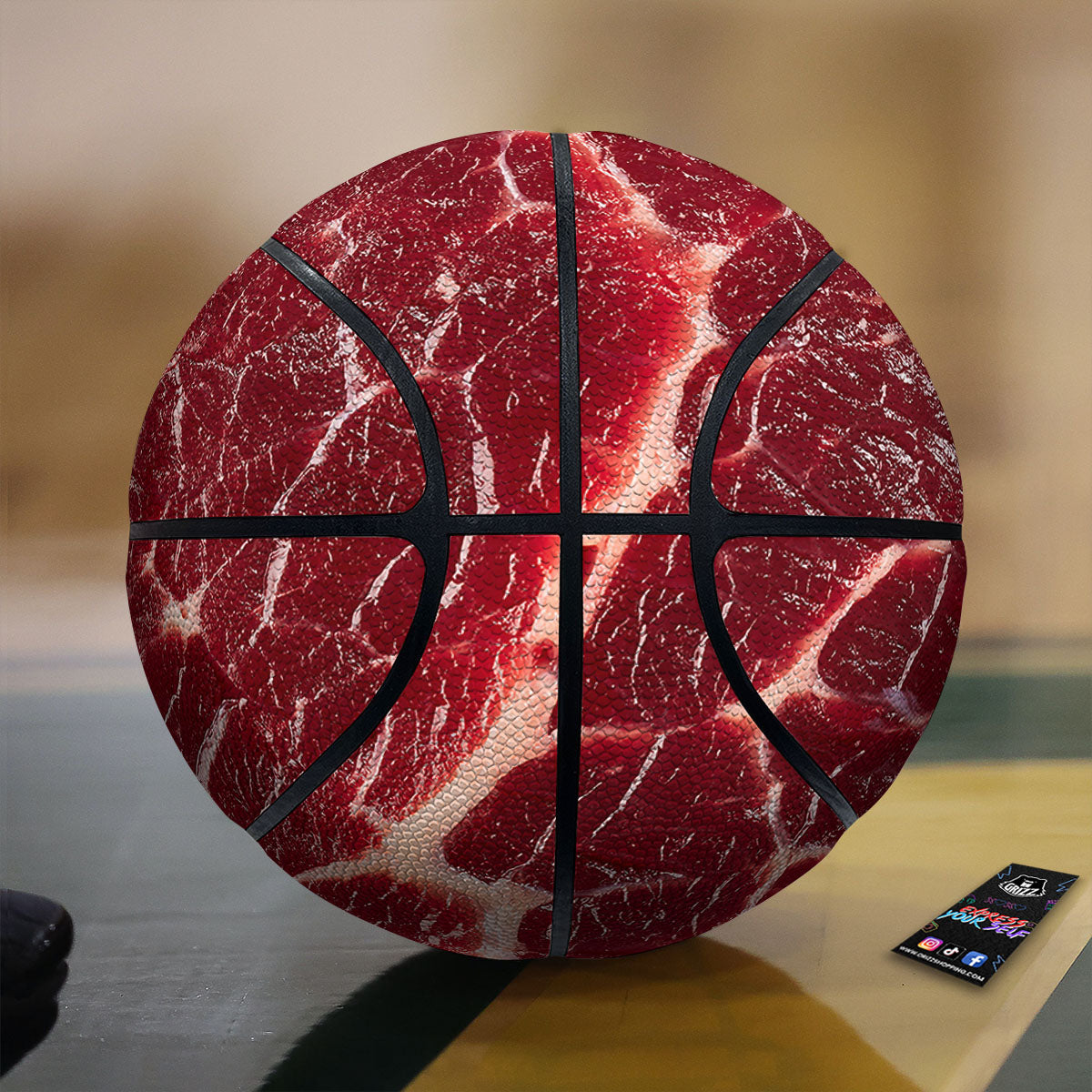 Texture Red Meat Print Basketball-grizzshop