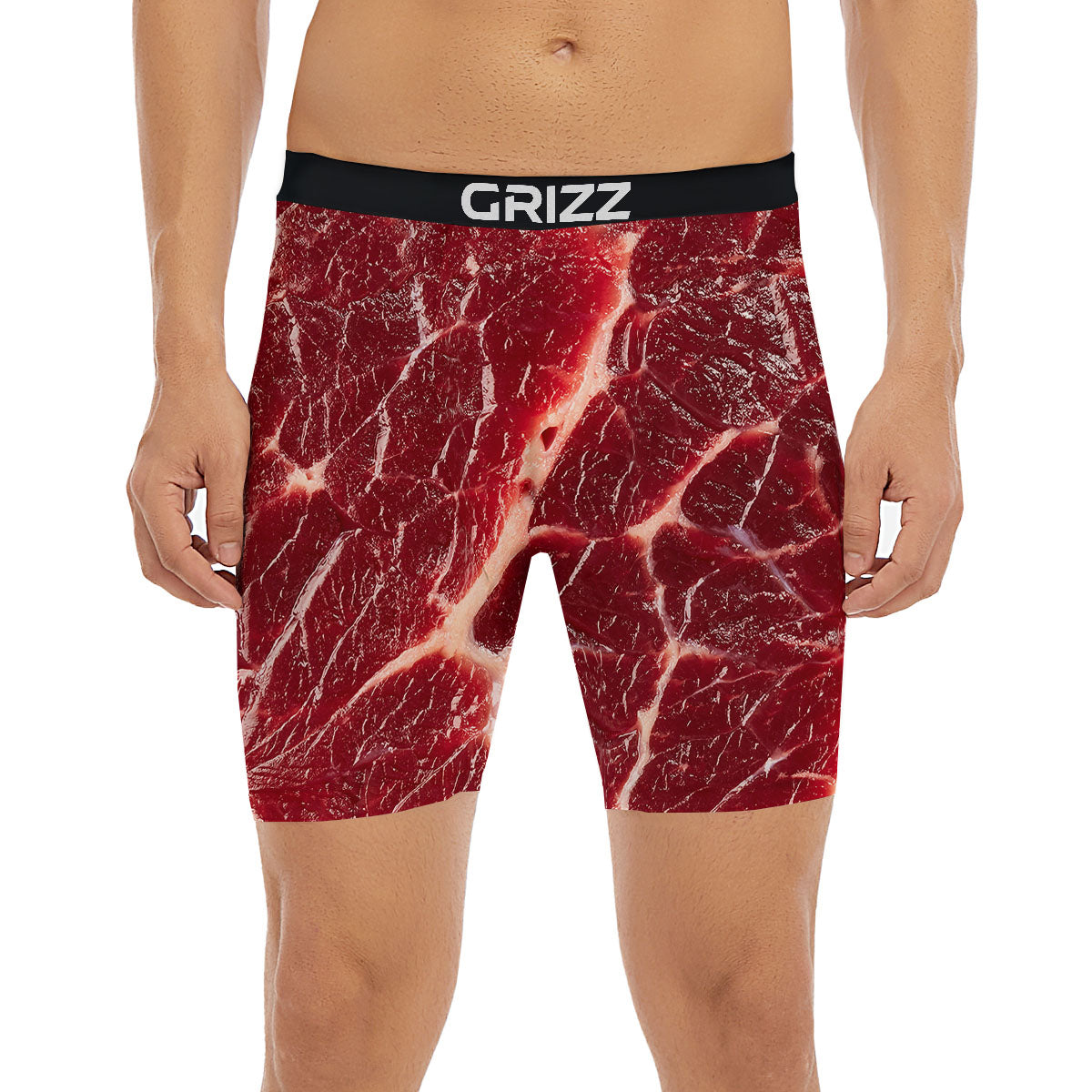 Texture Red Meat Print Boxer Briefs-grizzshop