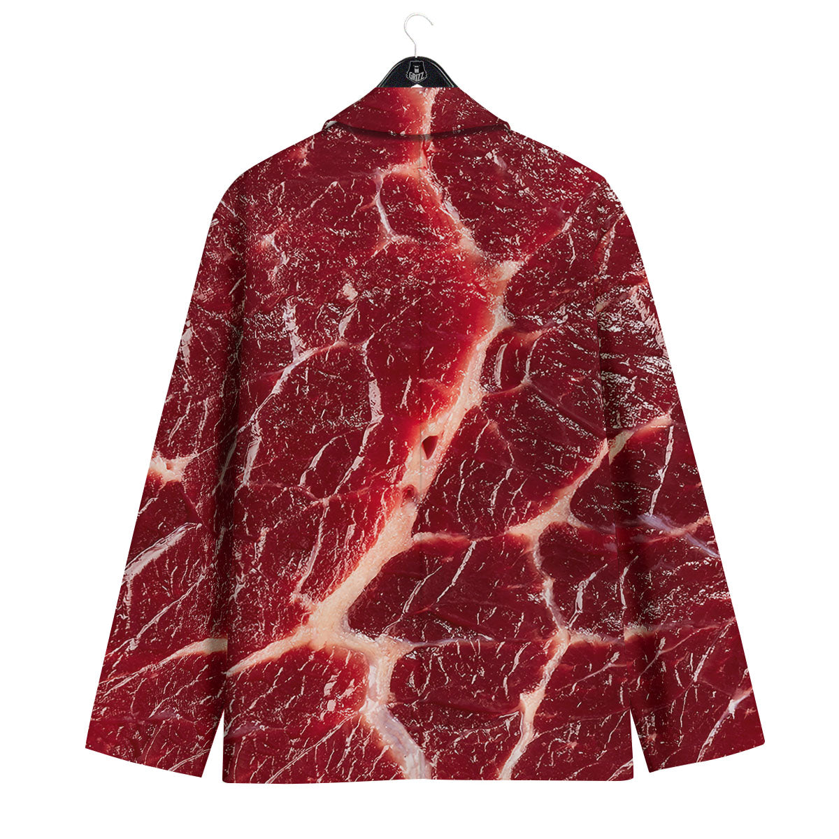 Texture Red Meat Print Men's Sport Coat-grizzshop