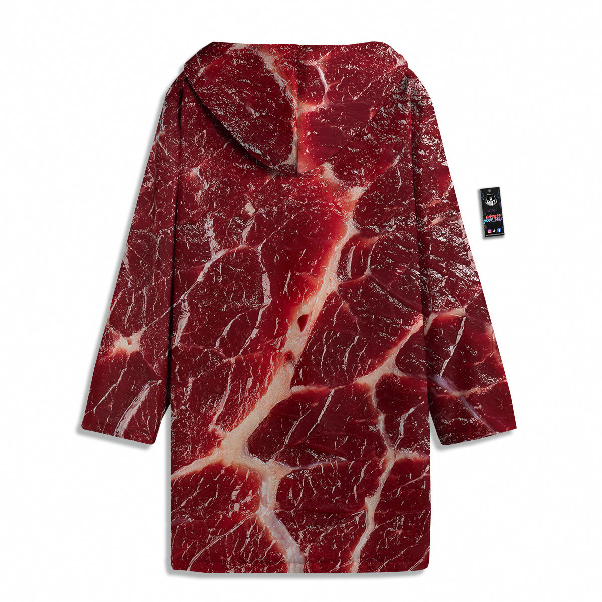 Texture Red Meat Print Men's Windbreaker Jacket-grizzshop