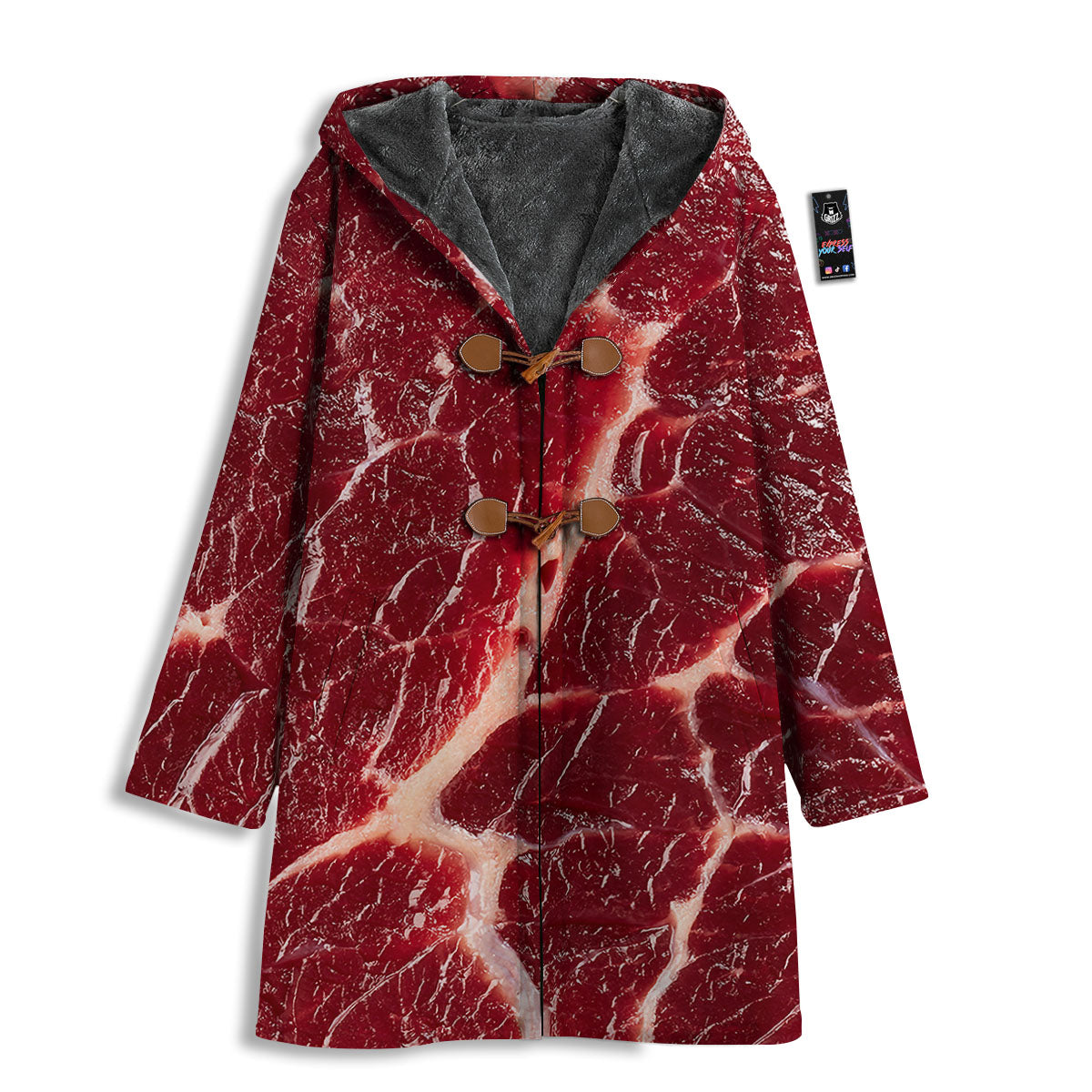 Texture Red Meat Print Men's Windbreaker Jacket-grizzshop