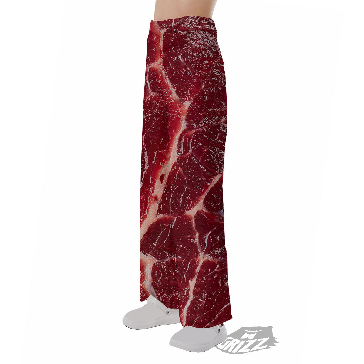 Texture Red Meat Print Pajama Pants-grizzshop