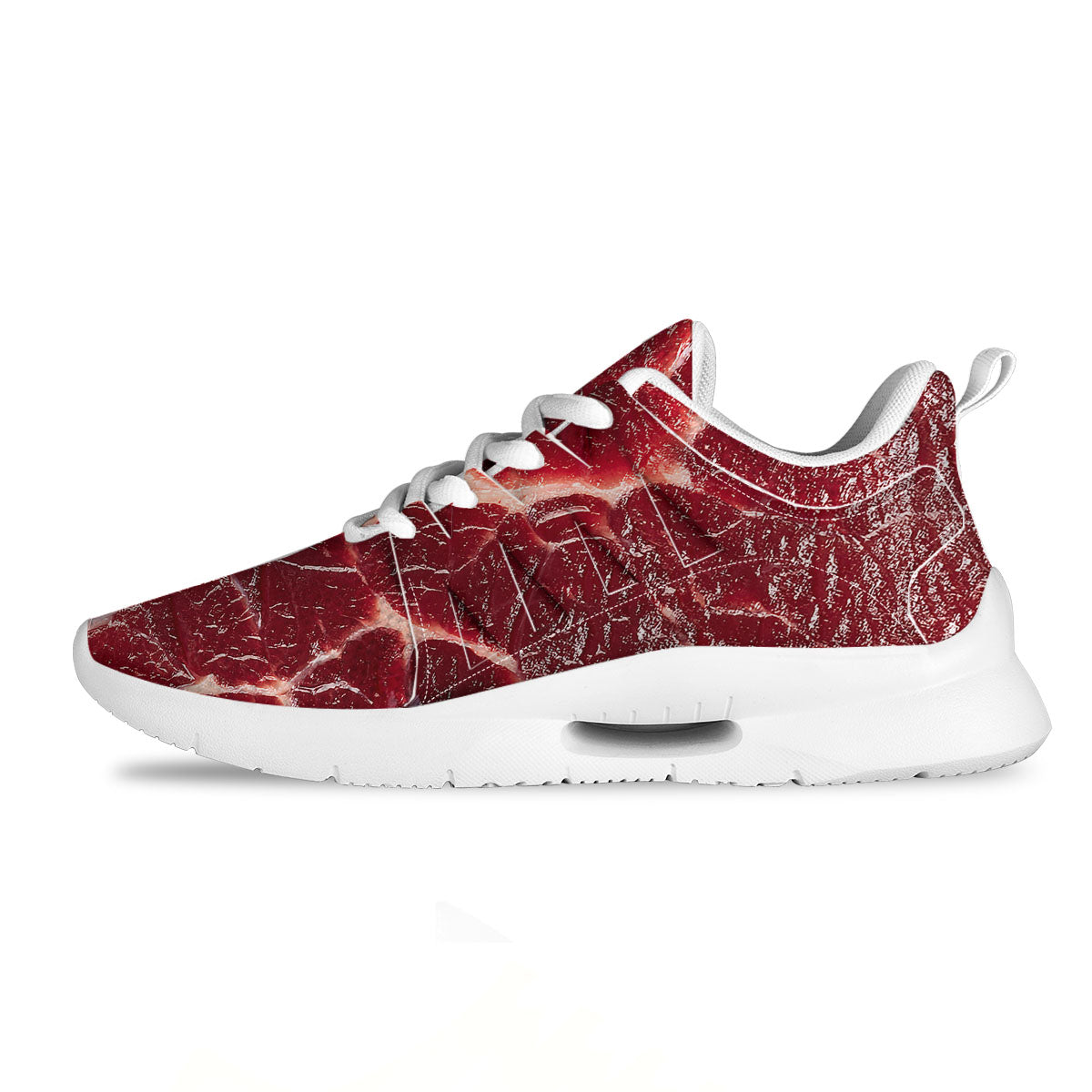 Texture Red Meat Print Tennis Shoes-grizzshop