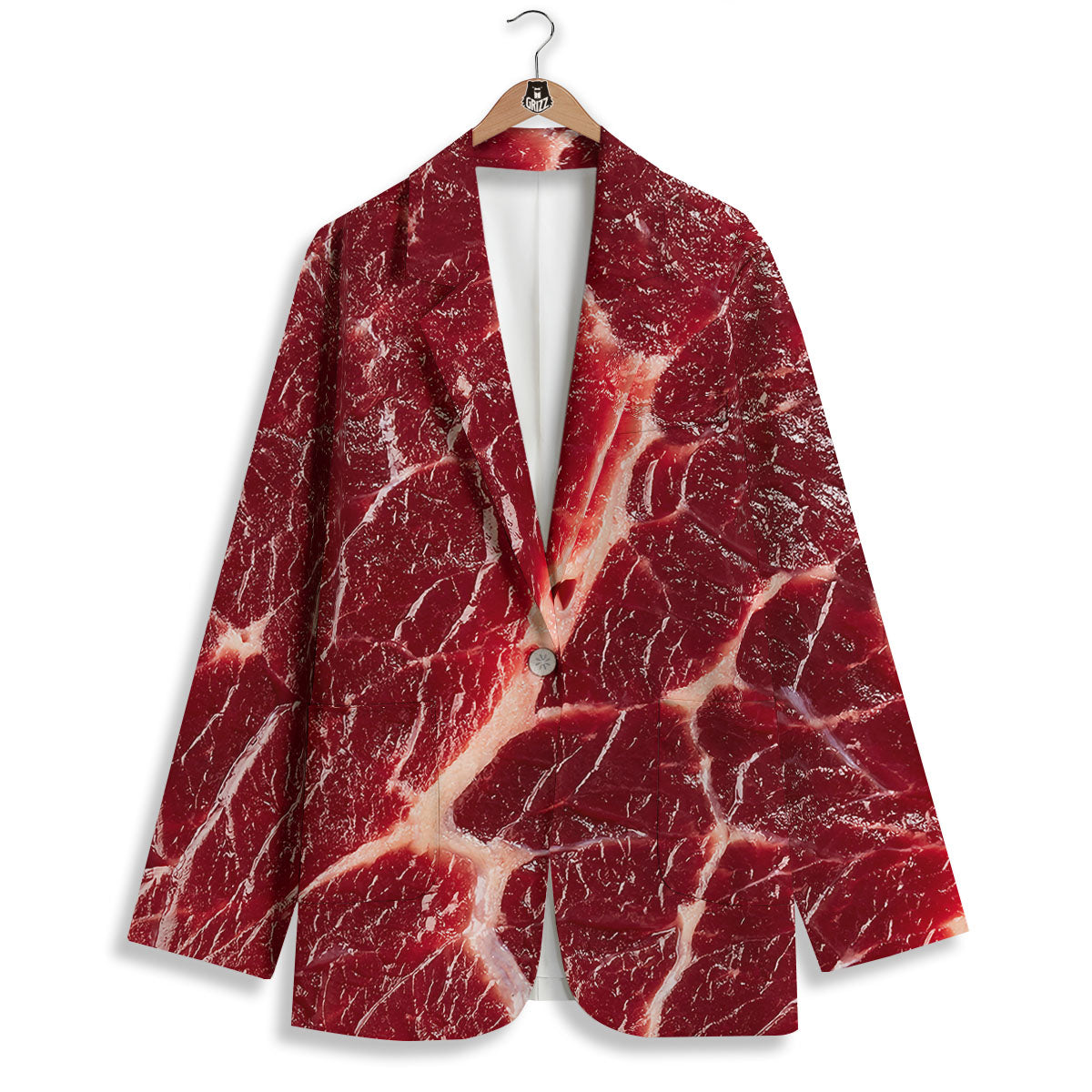 Texture Red Meat Print Women's Blazer-grizzshop