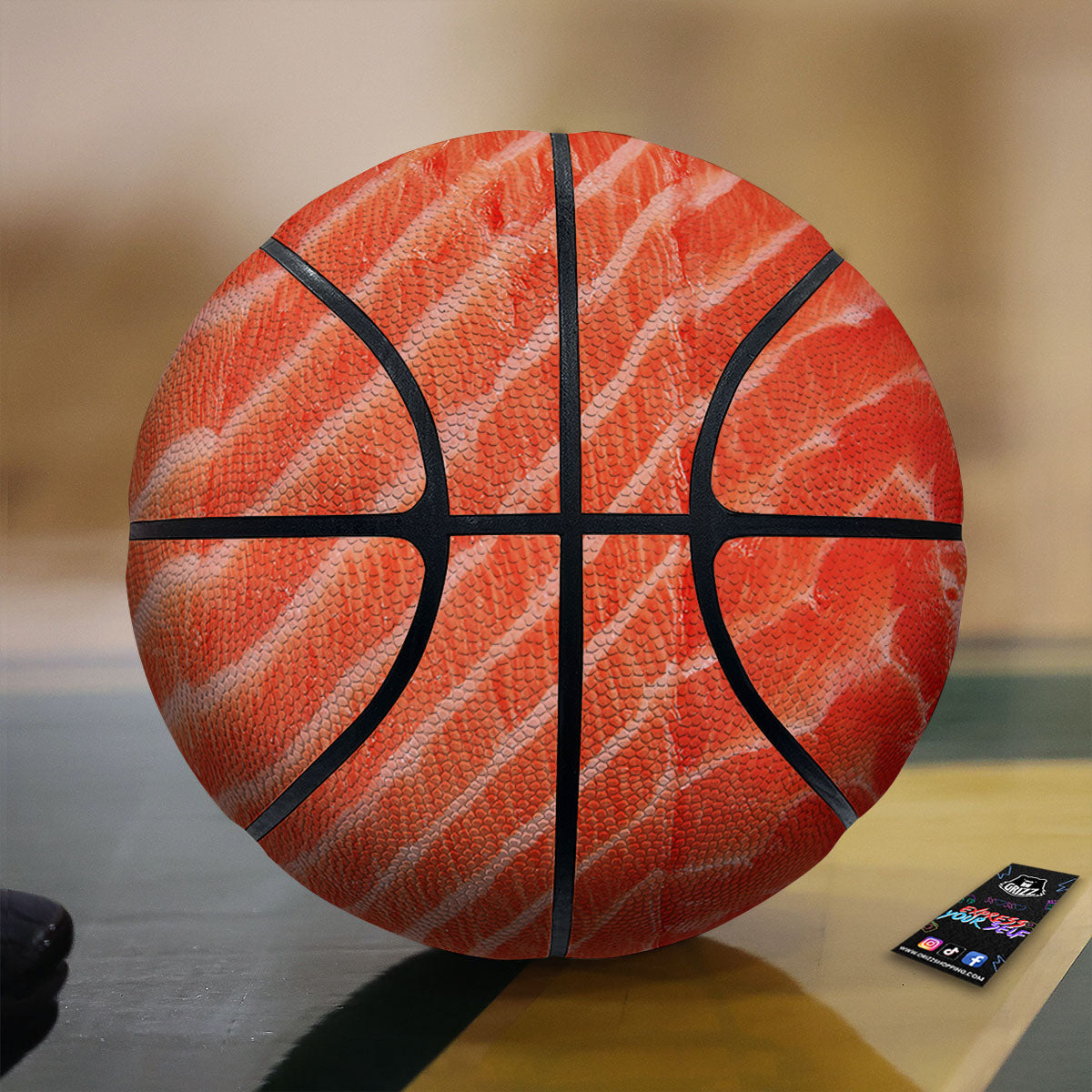 Texture Salmon Print Basketball-grizzshop