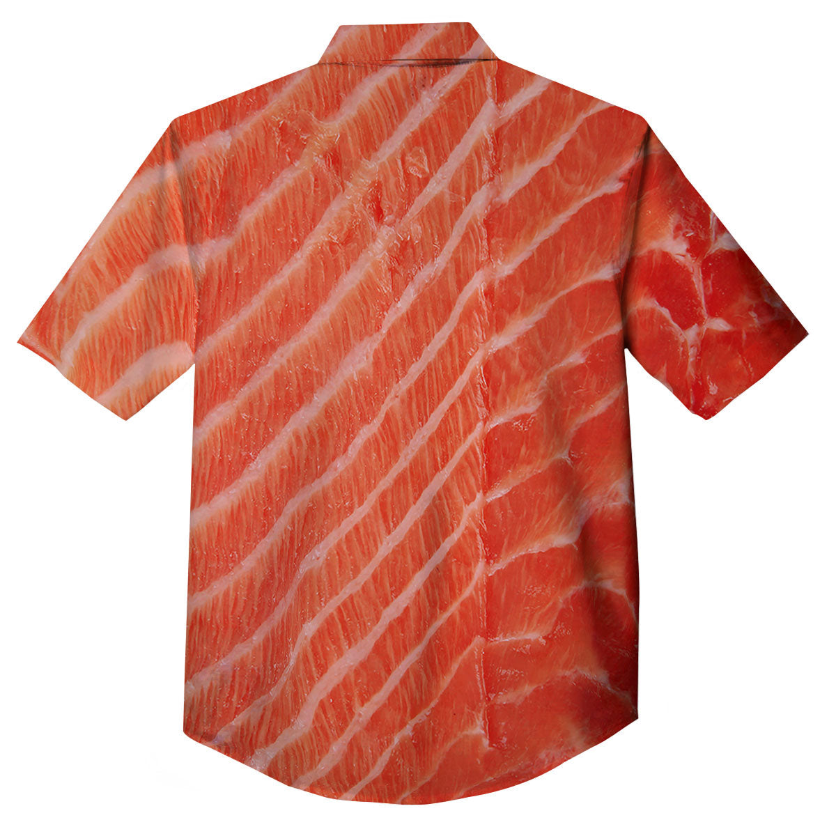 Texture Salmon Print Button Up Shirt-grizzshop