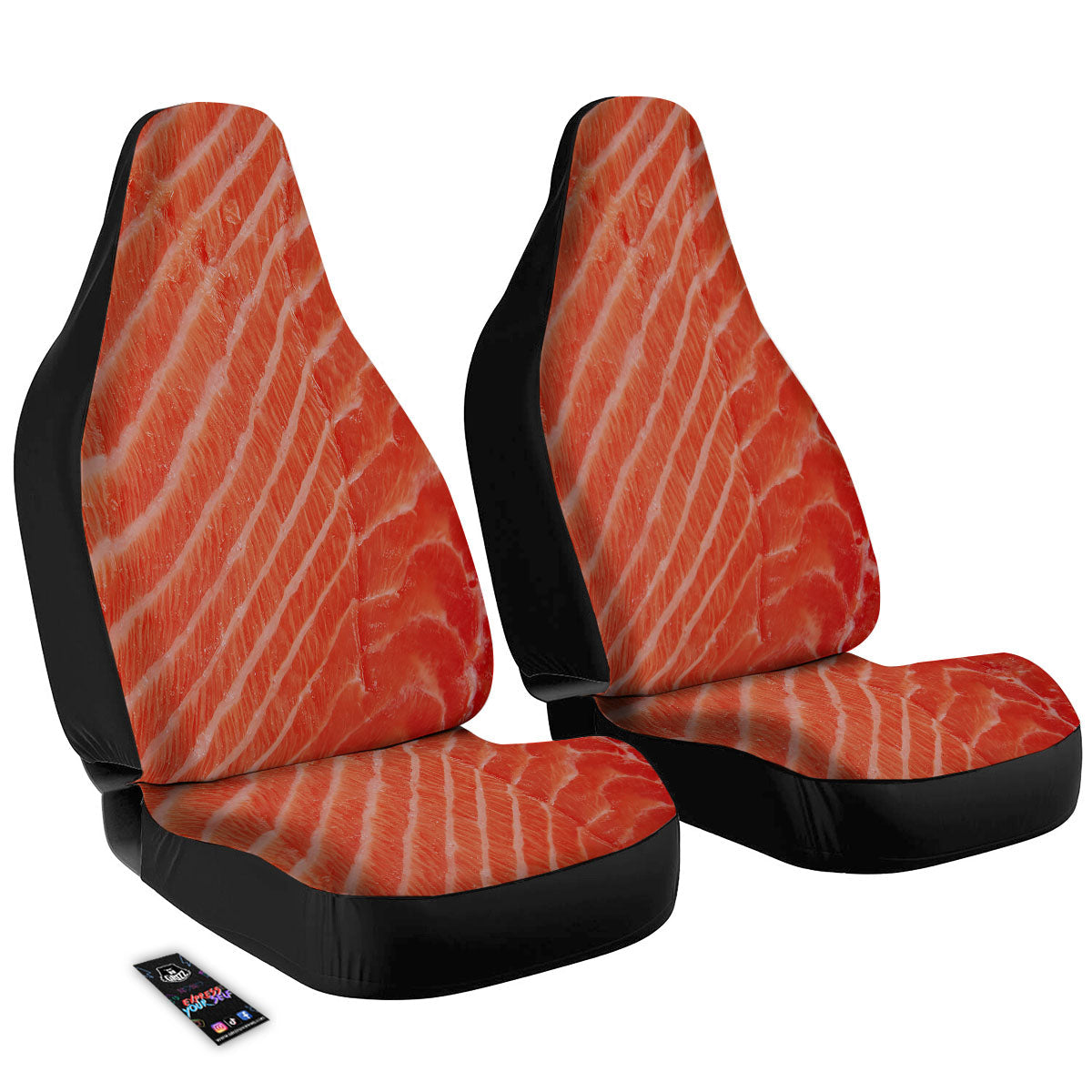 Texture Salmon Print Car Seat Covers-grizzshop