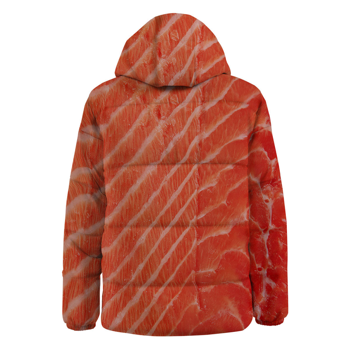 Texture Salmon Print Down Jacket-grizzshop