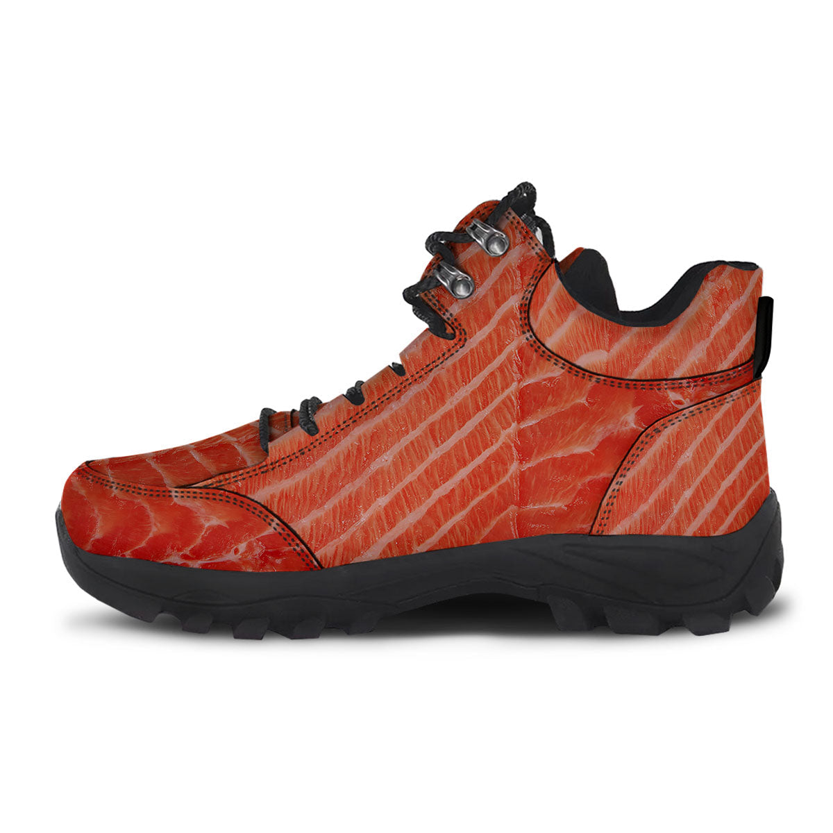 Texture Salmon Print Hiking Shoes-grizzshop