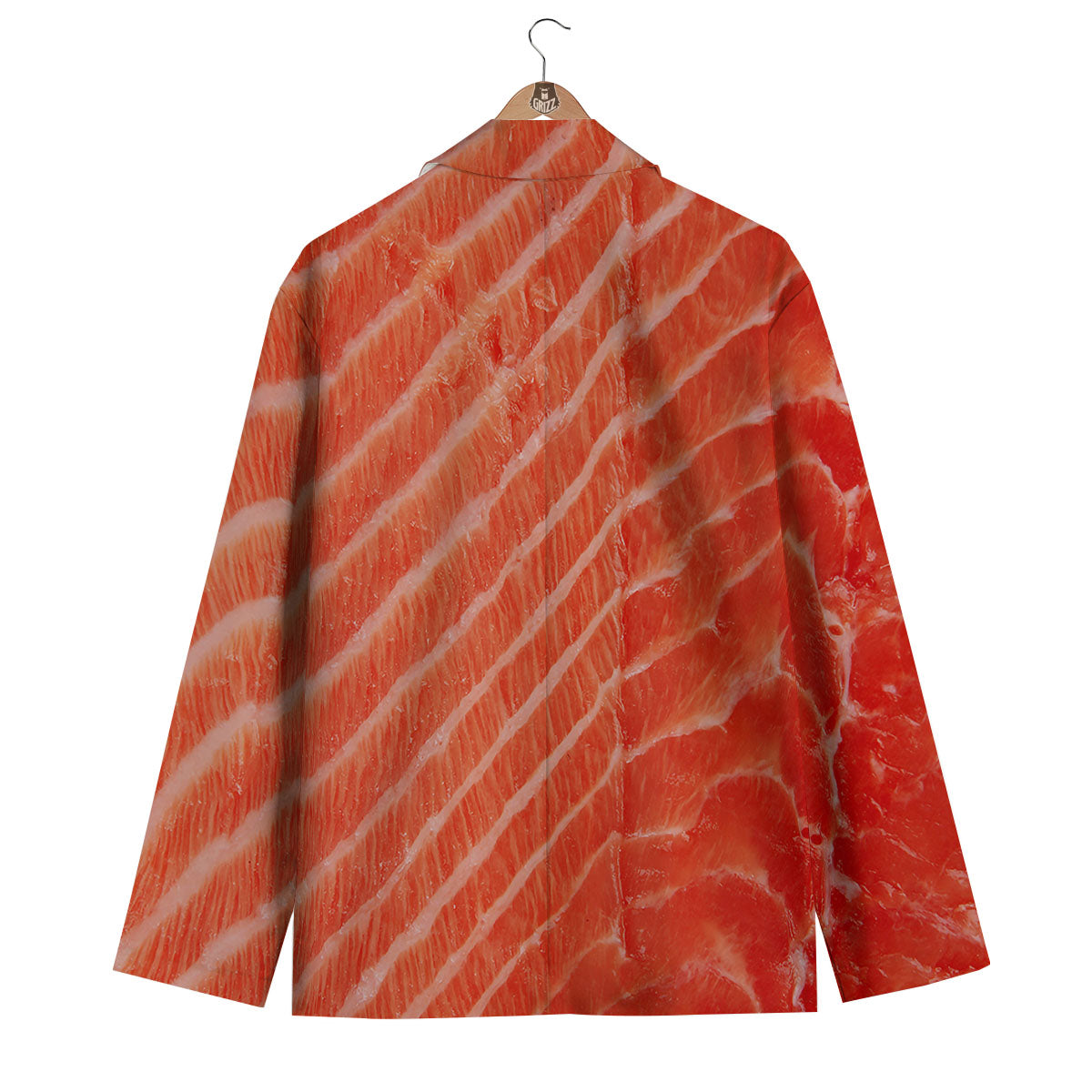 Texture Salmon Print Men's Blazer-grizzshop