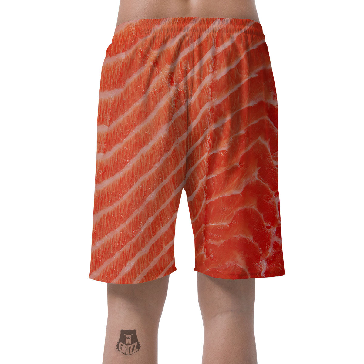 Texture Salmon Print Men's Shorts-grizzshop