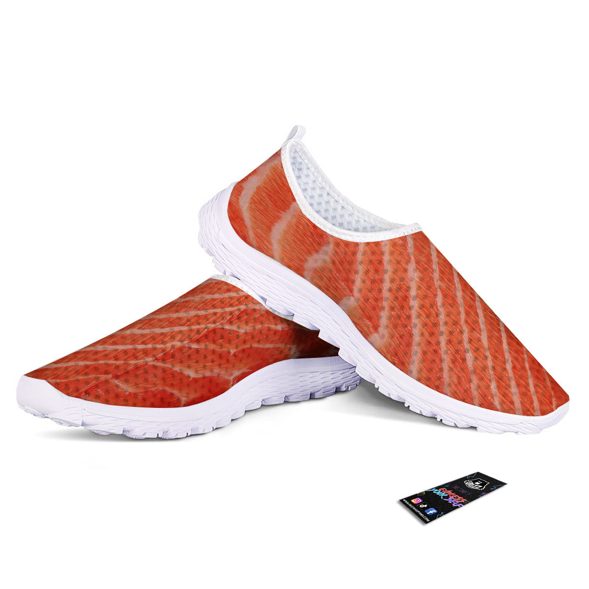 Texture Salmon Print Nurse Shoes-grizzshop
