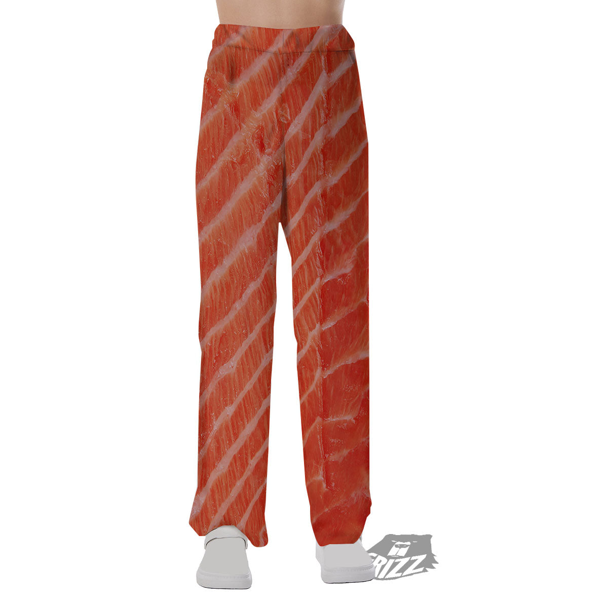 Texture Salmon Print Pajama Pants-grizzshop