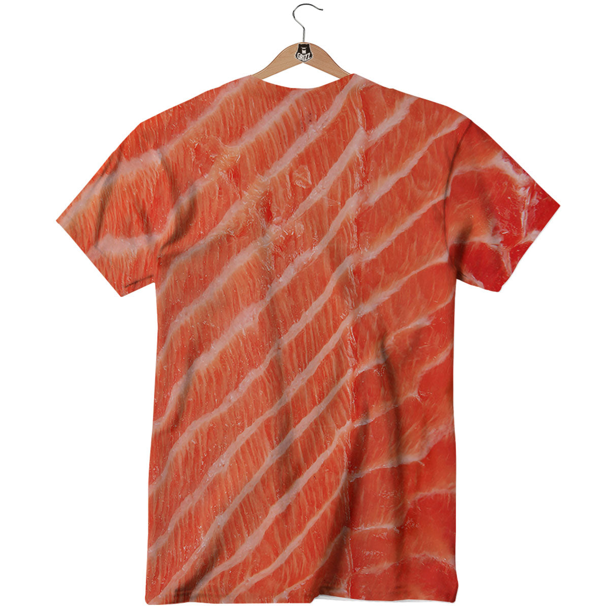 Texture Salmon Print T-Shirt-grizzshop