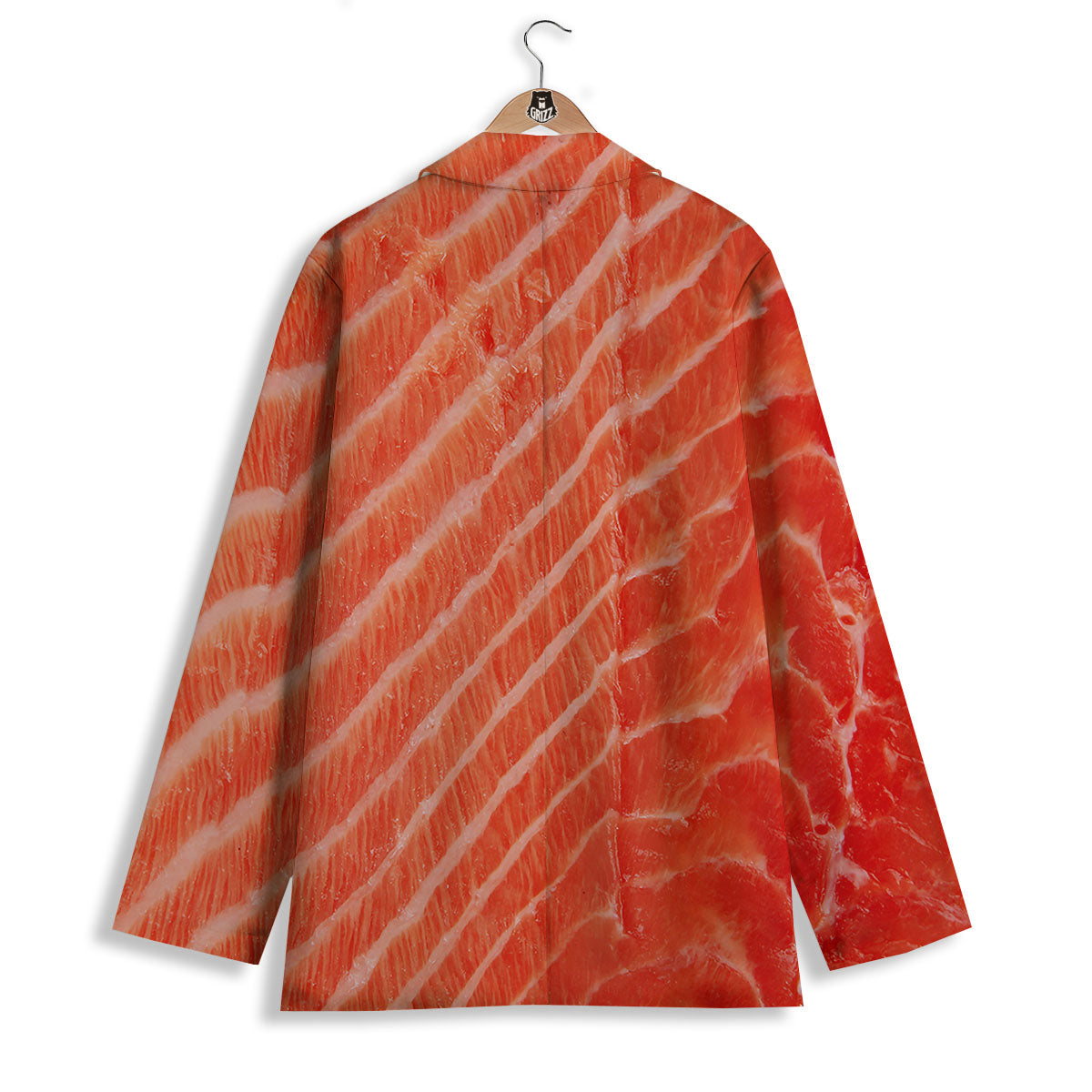 Texture Salmon Print Women's Blazer-grizzshop