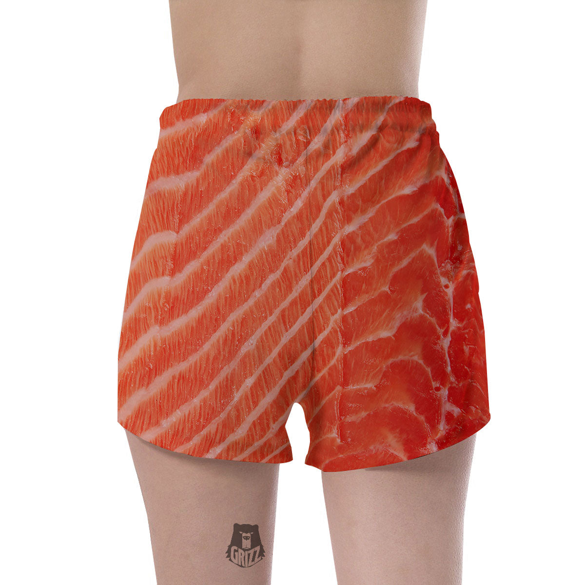 Texture Salmon Print Women's Shorts-grizzshop