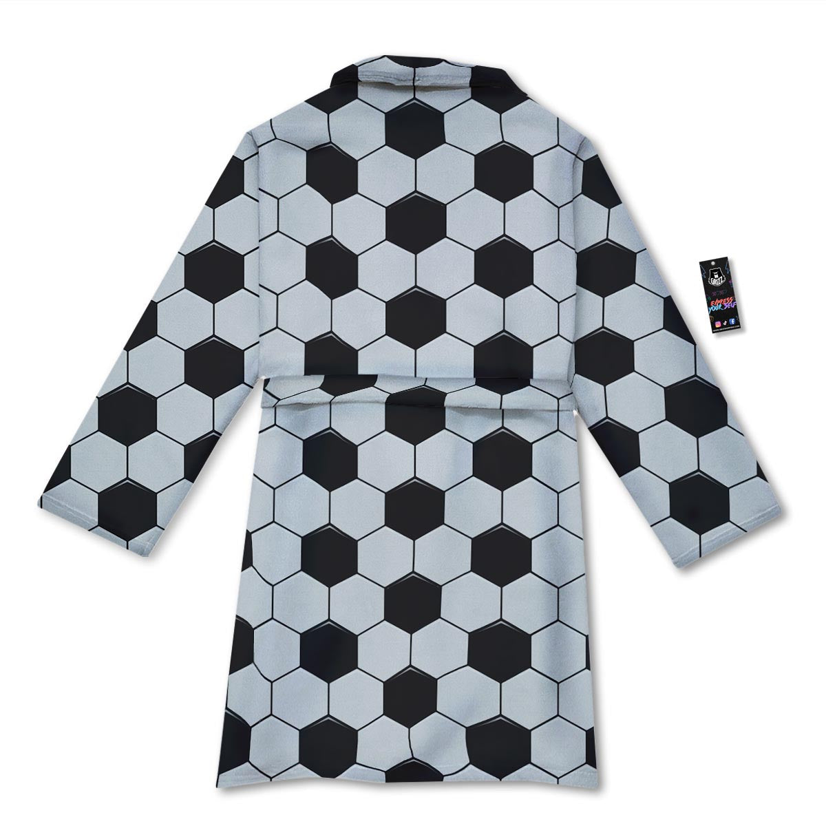 Texture Soccer Ball Print Pattern Bathrobe-grizzshop