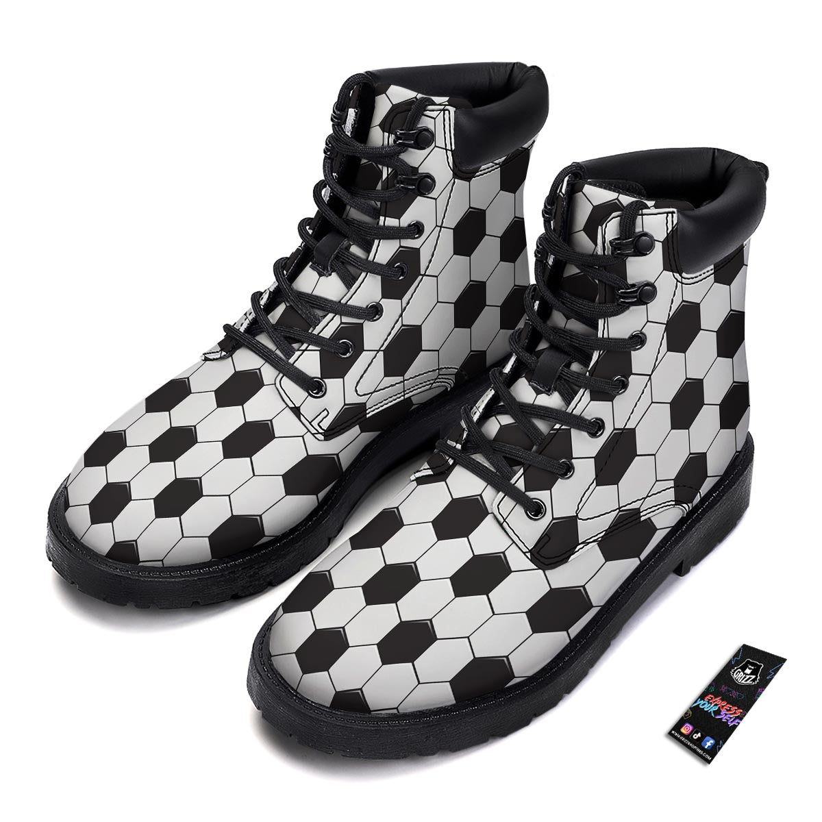 Texture Soccer Ball Print Pattern Boots-grizzshop