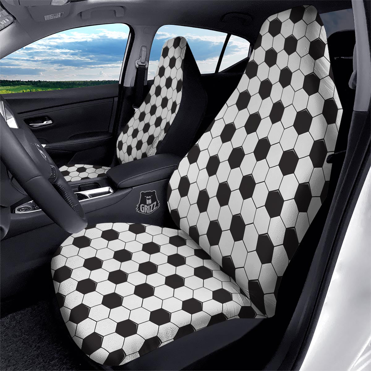 Texture Soccer Ball Print Pattern Car Seat Covers-grizzshop