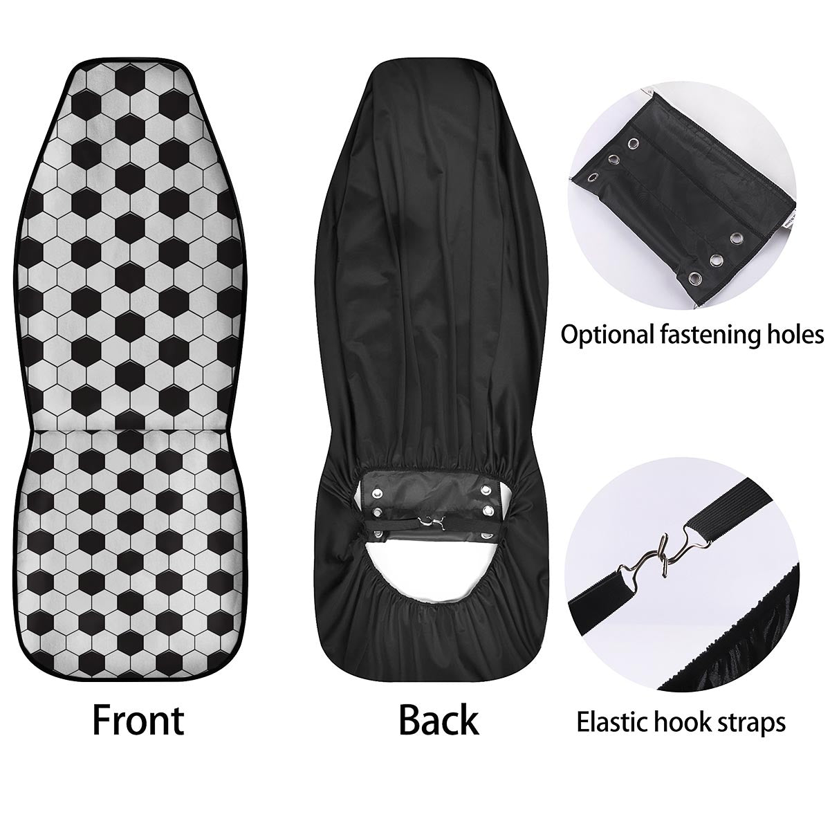 Texture Soccer Ball Print Pattern Car Seat Covers-grizzshop