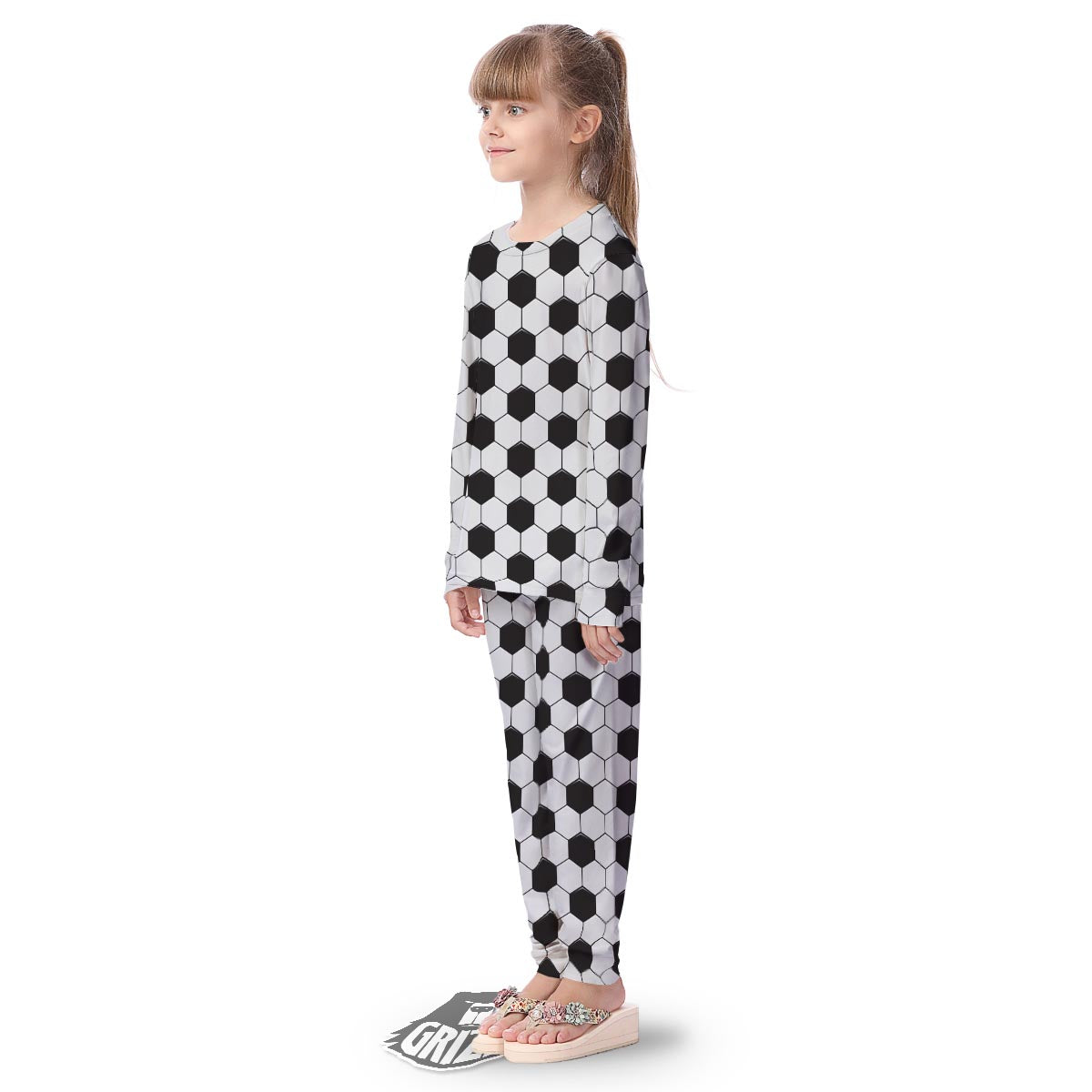Texture Soccer Ball Print Pattern Kid's Pajamas-grizzshop