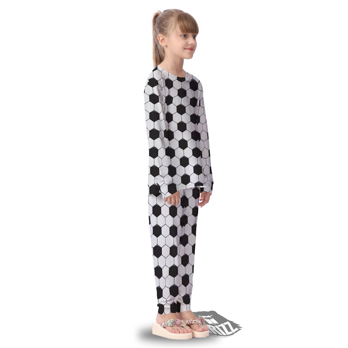 Texture Soccer Ball Print Pattern Kid's Pajamas-grizzshop