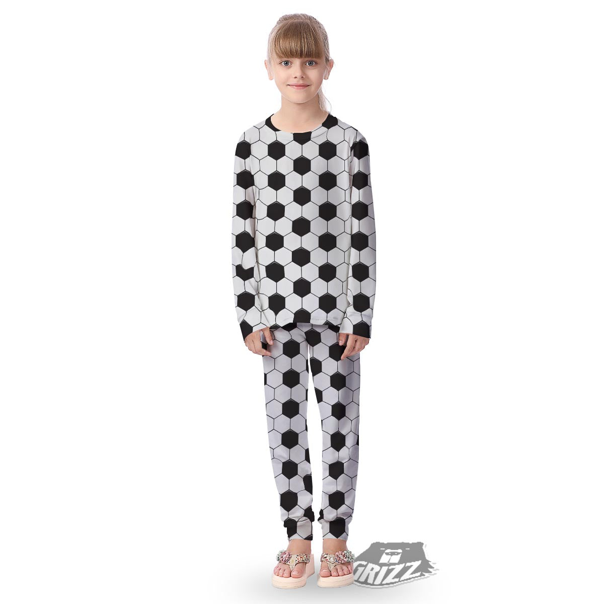 Texture Soccer Ball Print Pattern Kid's Pajamas-grizzshop