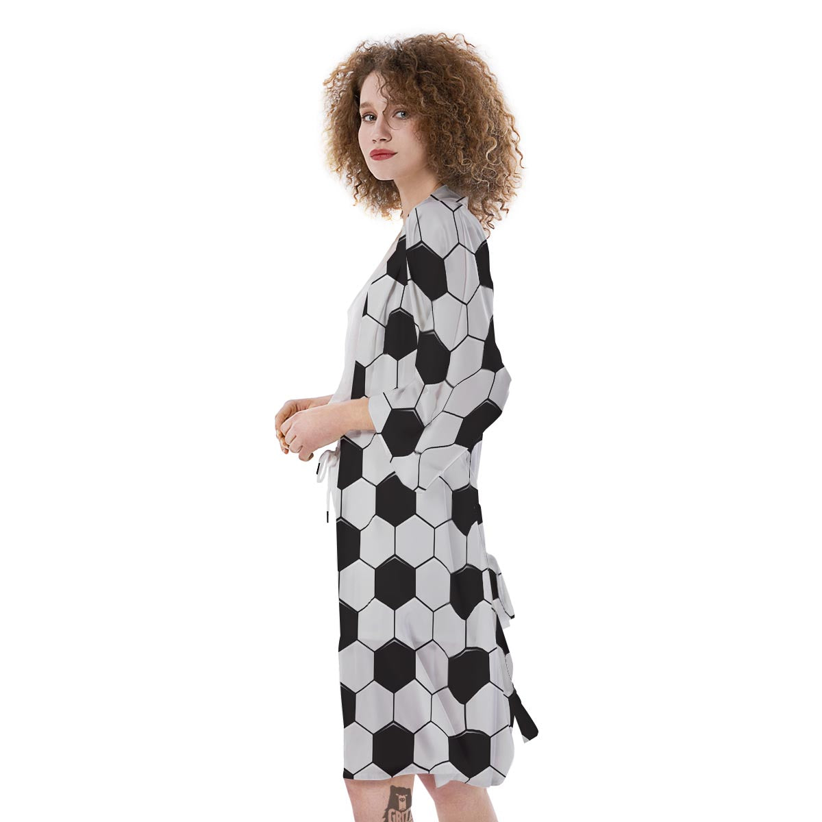 Texture Soccer Ball Print Pattern Kimono-grizzshop