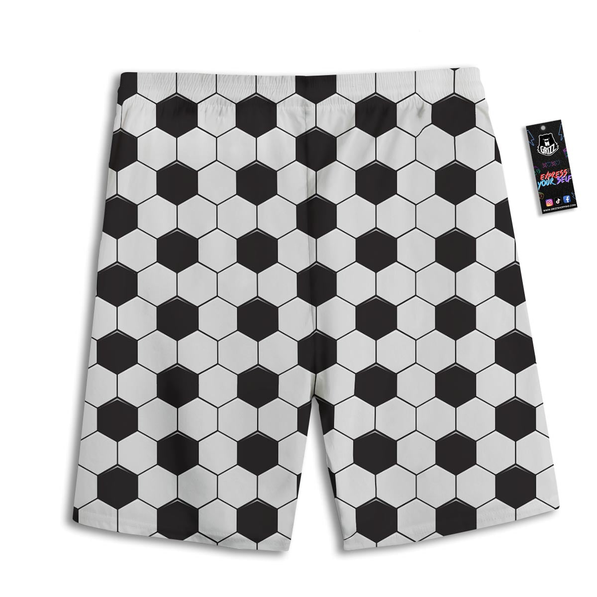 Texture Soccer Ball Print Pattern Men's Athletic Shorts