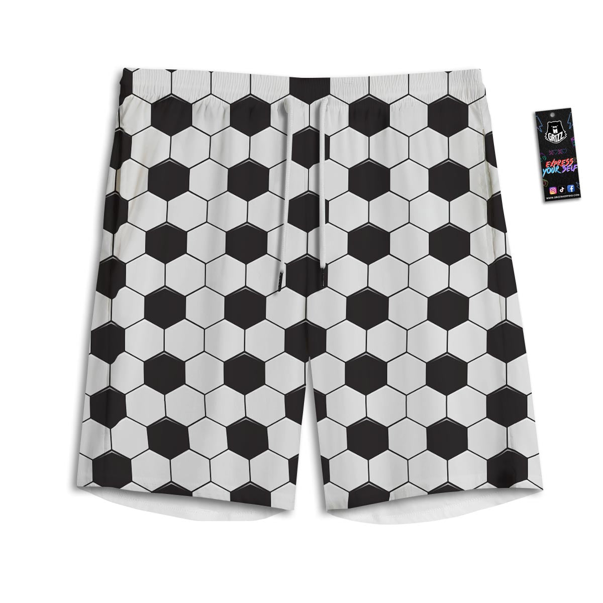 Texture Soccer Ball Print Pattern Men's Athletic Shorts