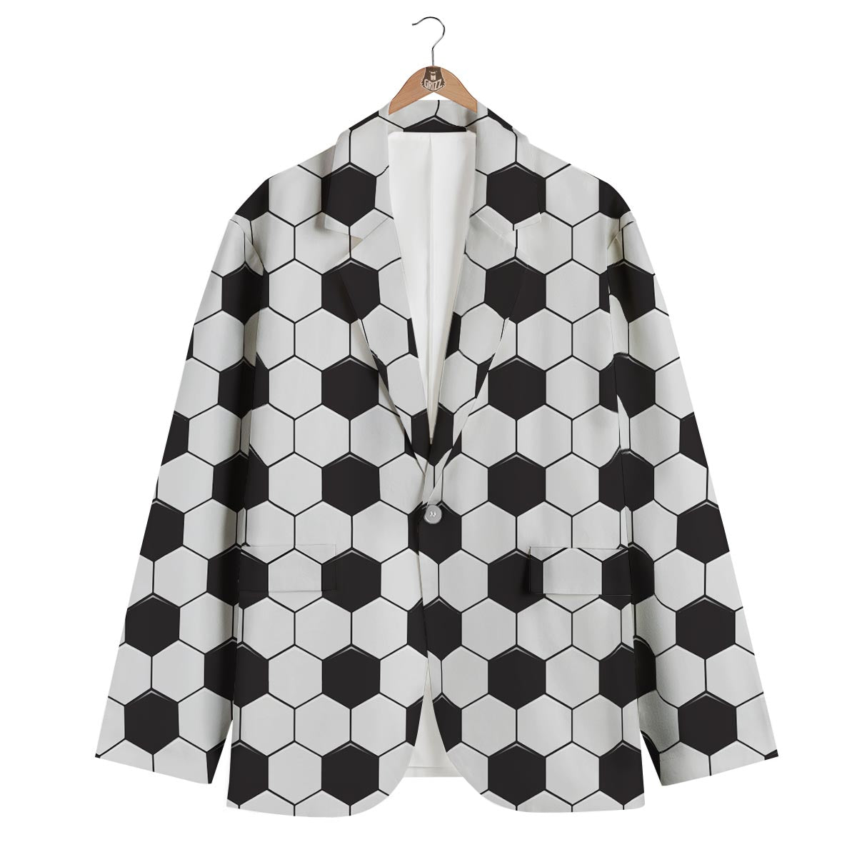 Texture Soccer Ball Print Pattern Men's Blazer-grizzshop