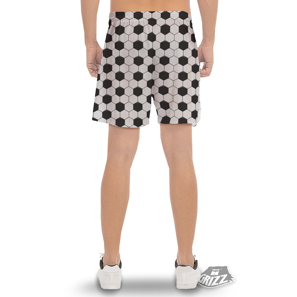 Texture Soccer Ball Print Pattern Men's Gym Shorts-grizzshop