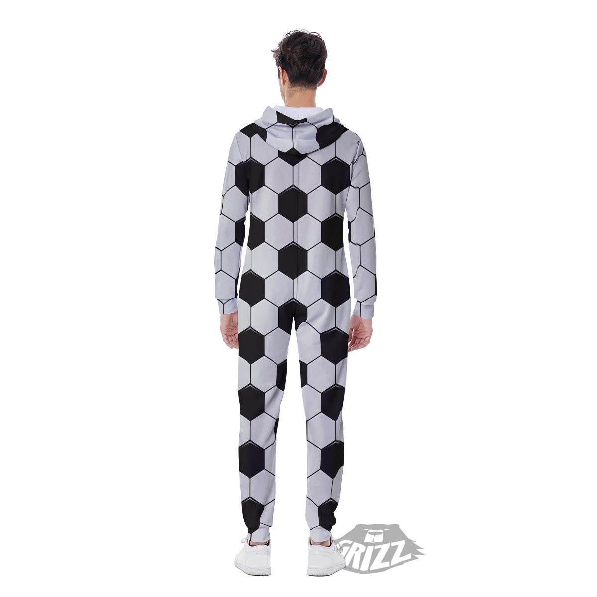 Texture Soccer Ball Print Pattern Men's Jumpsuit-grizzshop