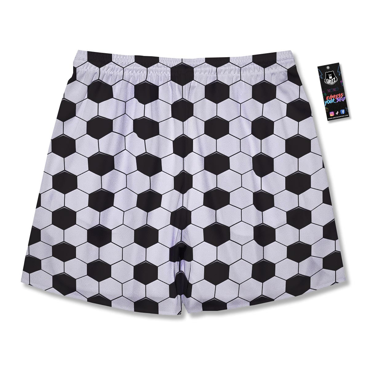 Texture Soccer Ball Print Pattern Men's Running Shorts-grizzshop