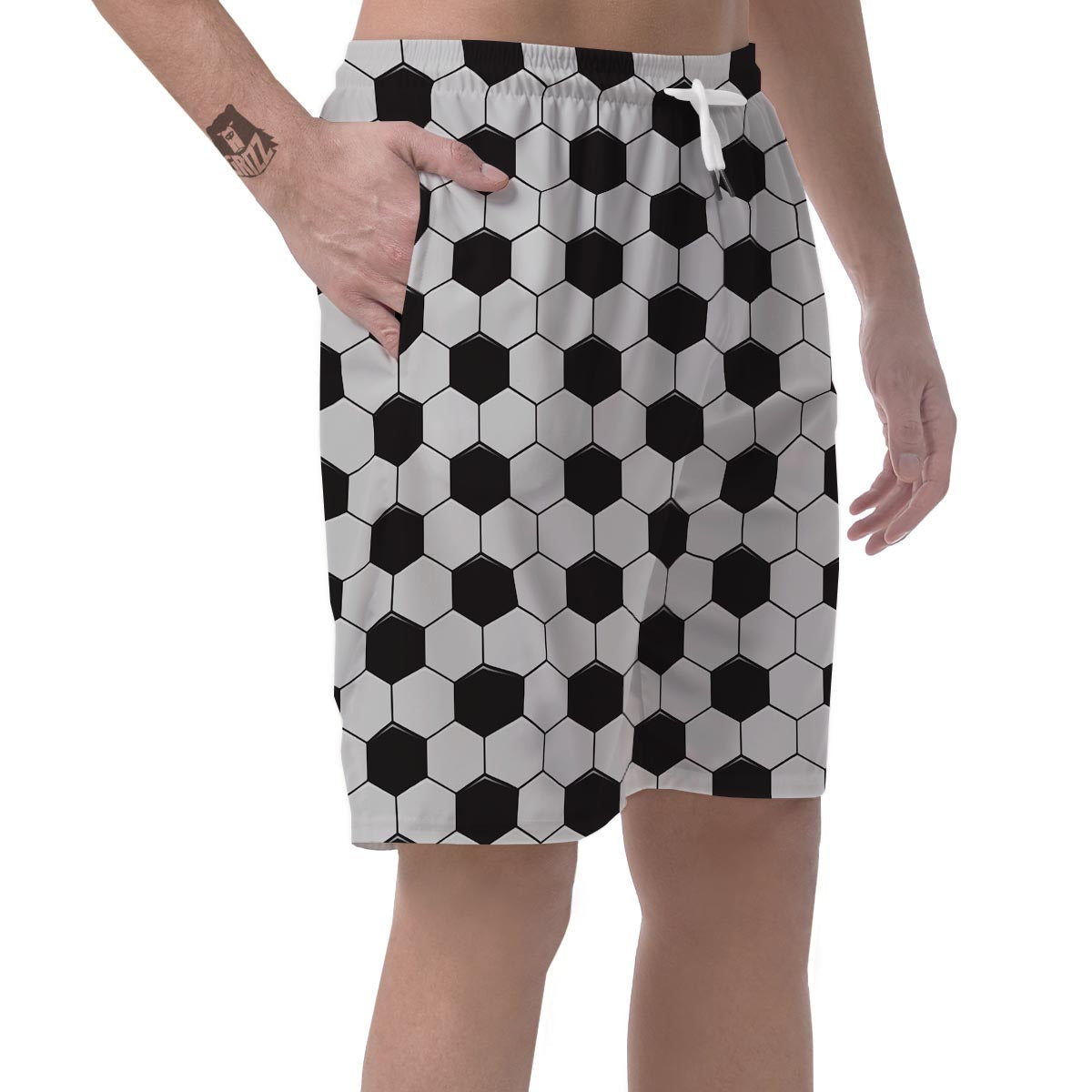 Texture Soccer Ball Print Pattern Men's Shorts-grizzshop