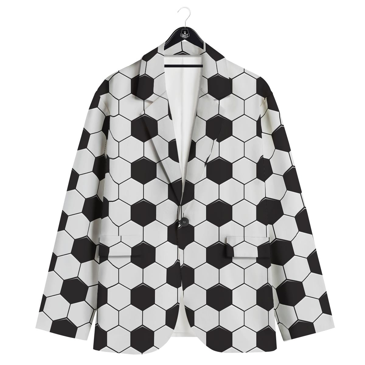 Texture Soccer Ball Print Pattern Men's Sport Coat-grizzshop