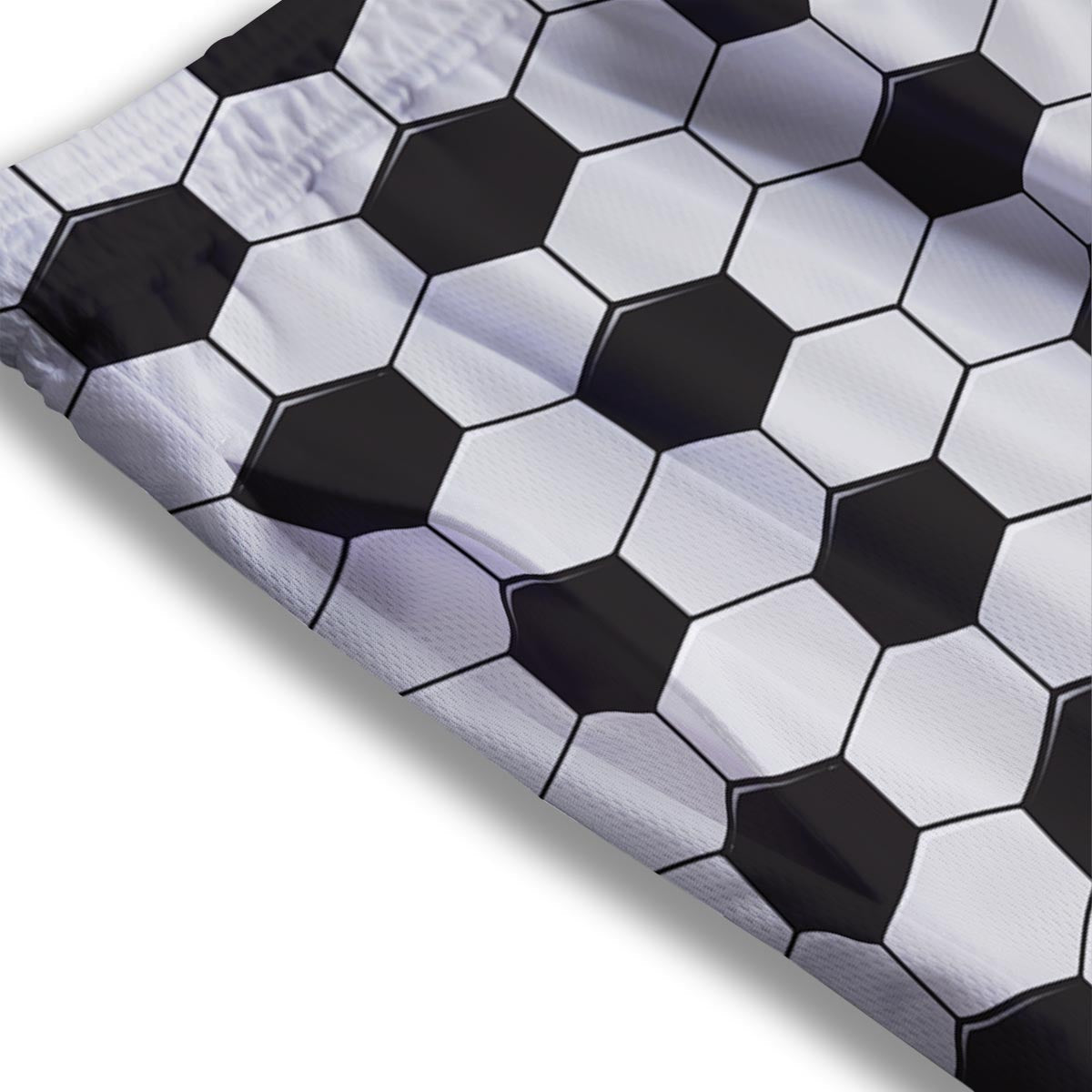 Texture Soccer Ball Print Pattern Mesh Shorts