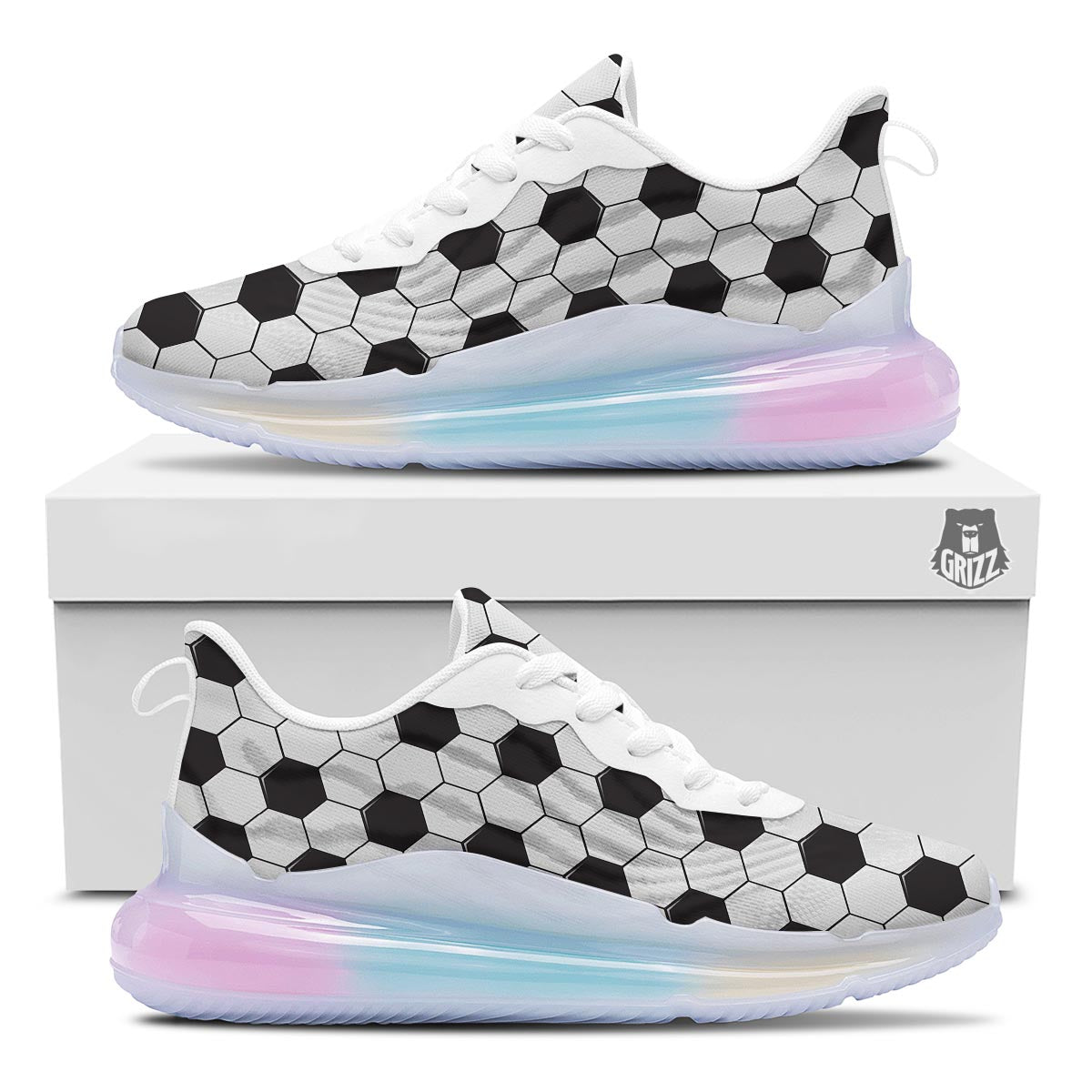 Texture Soccer Ball Print Pattern Running Sneakers-grizzshop