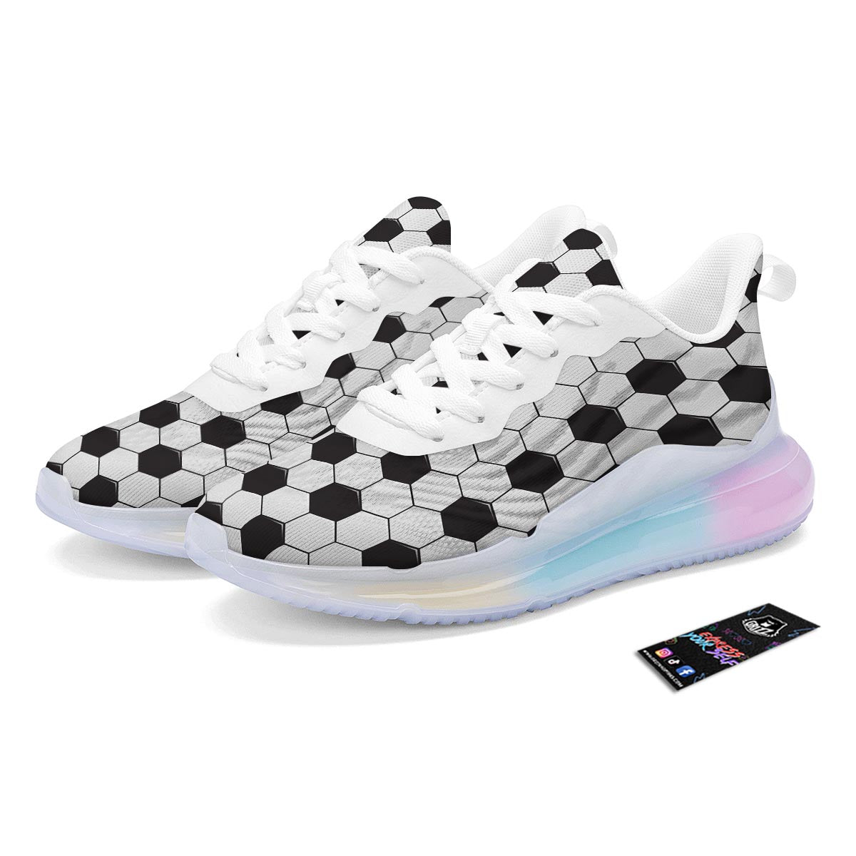 Texture Soccer Ball Print Pattern Running Sneakers-grizzshop