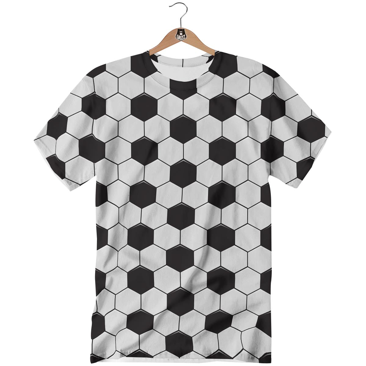 Texture Soccer Ball Print Pattern T-Shirt-grizzshop