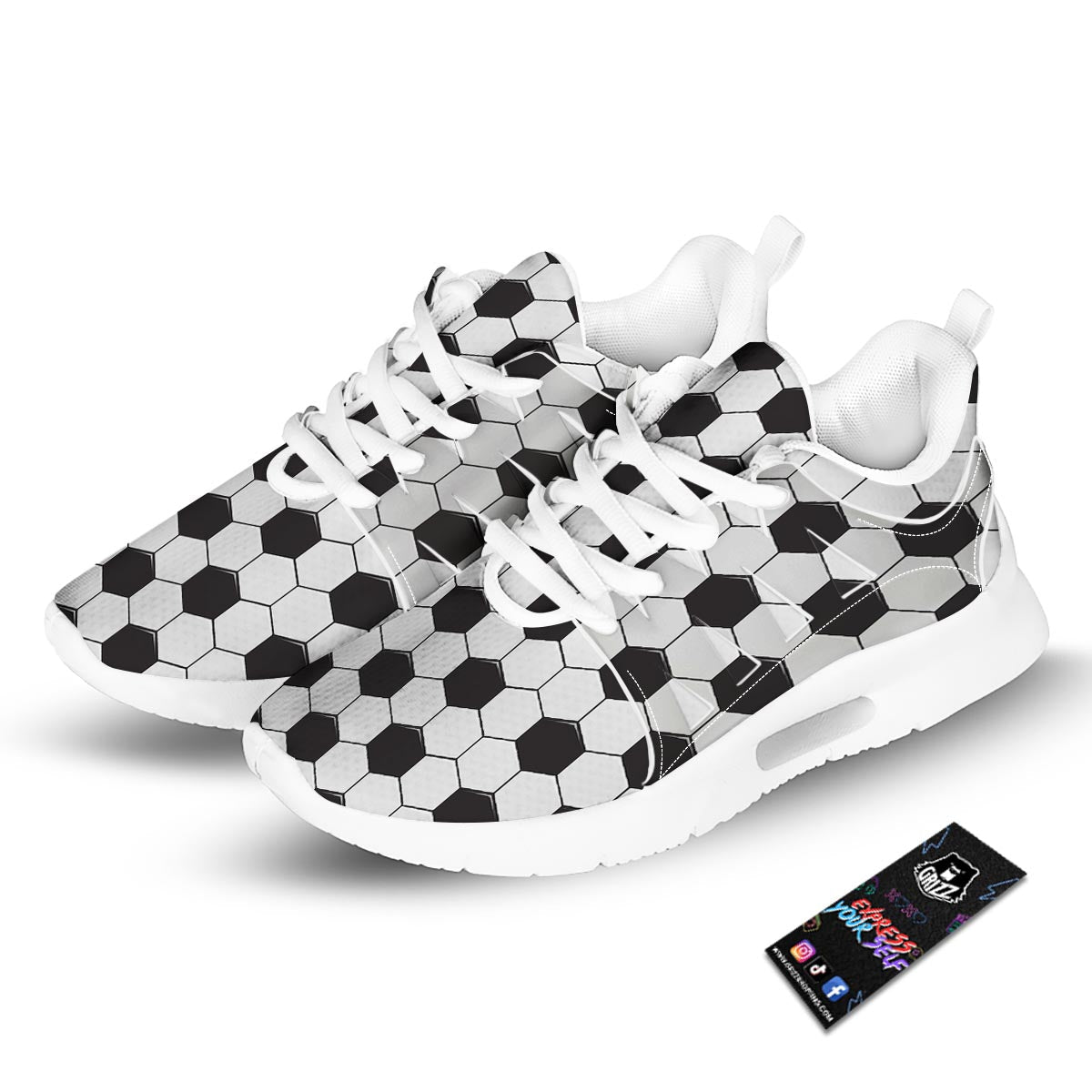 Texture Soccer Ball Print Pattern Tennis Shoes-grizzshop