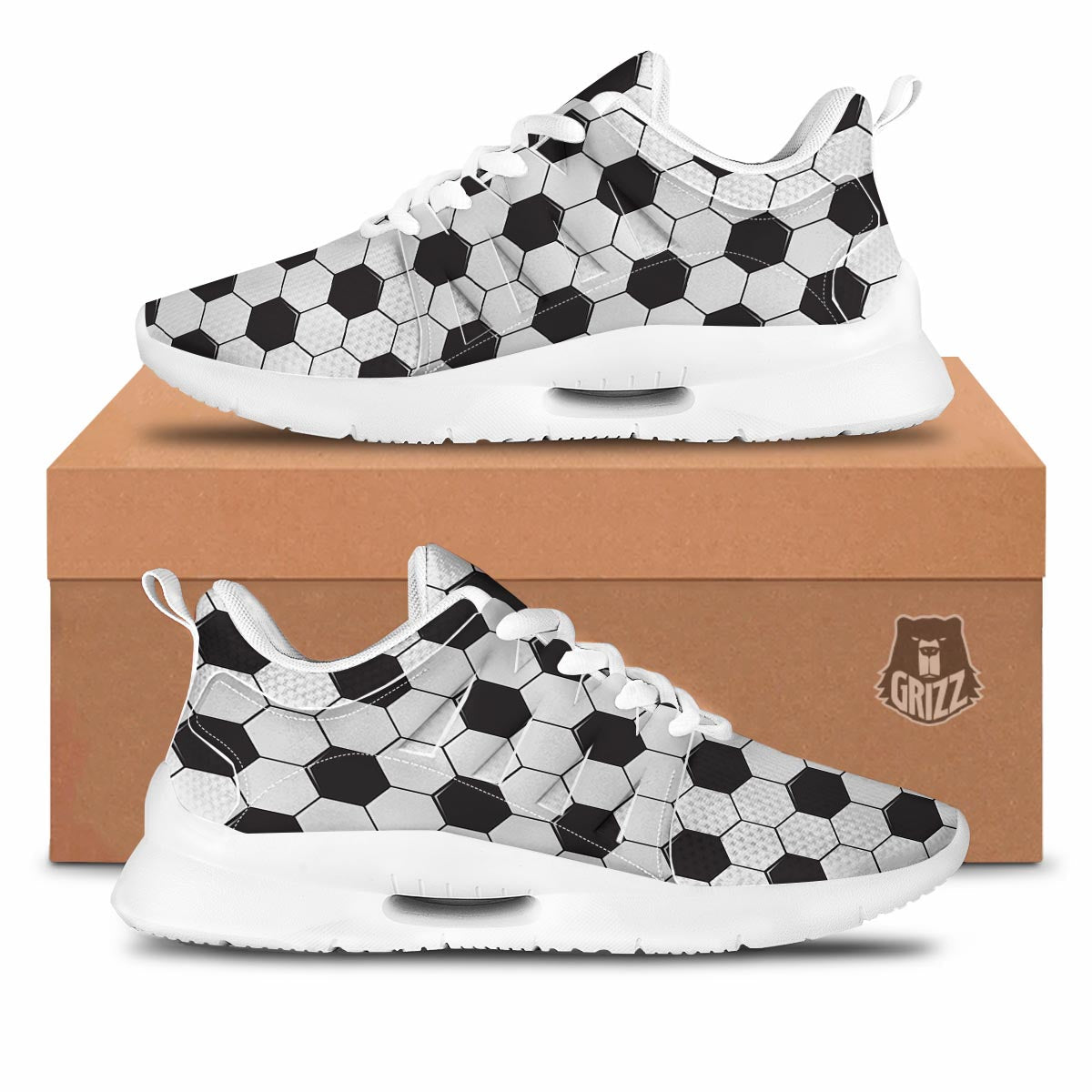 Texture Soccer Ball Print Pattern Tennis Shoes-grizzshop