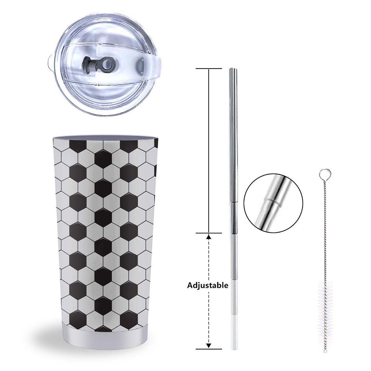Texture Soccer Ball Print Pattern Tumbler-grizzshop
