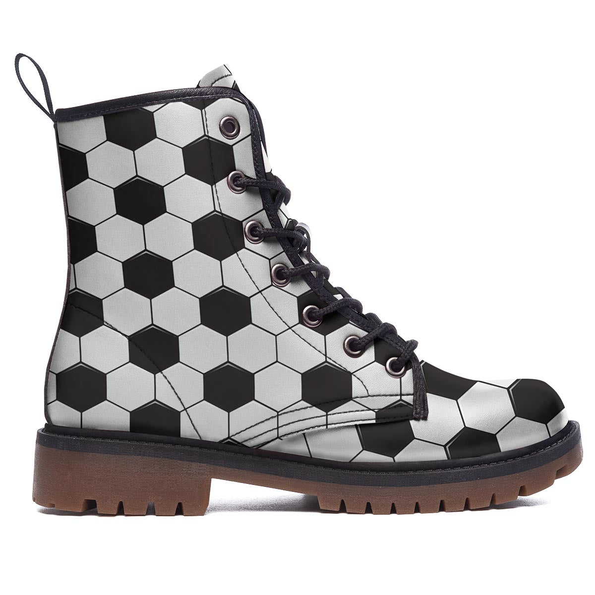 Texture Soccer Ball Print Pattern Work Boots-grizzshop