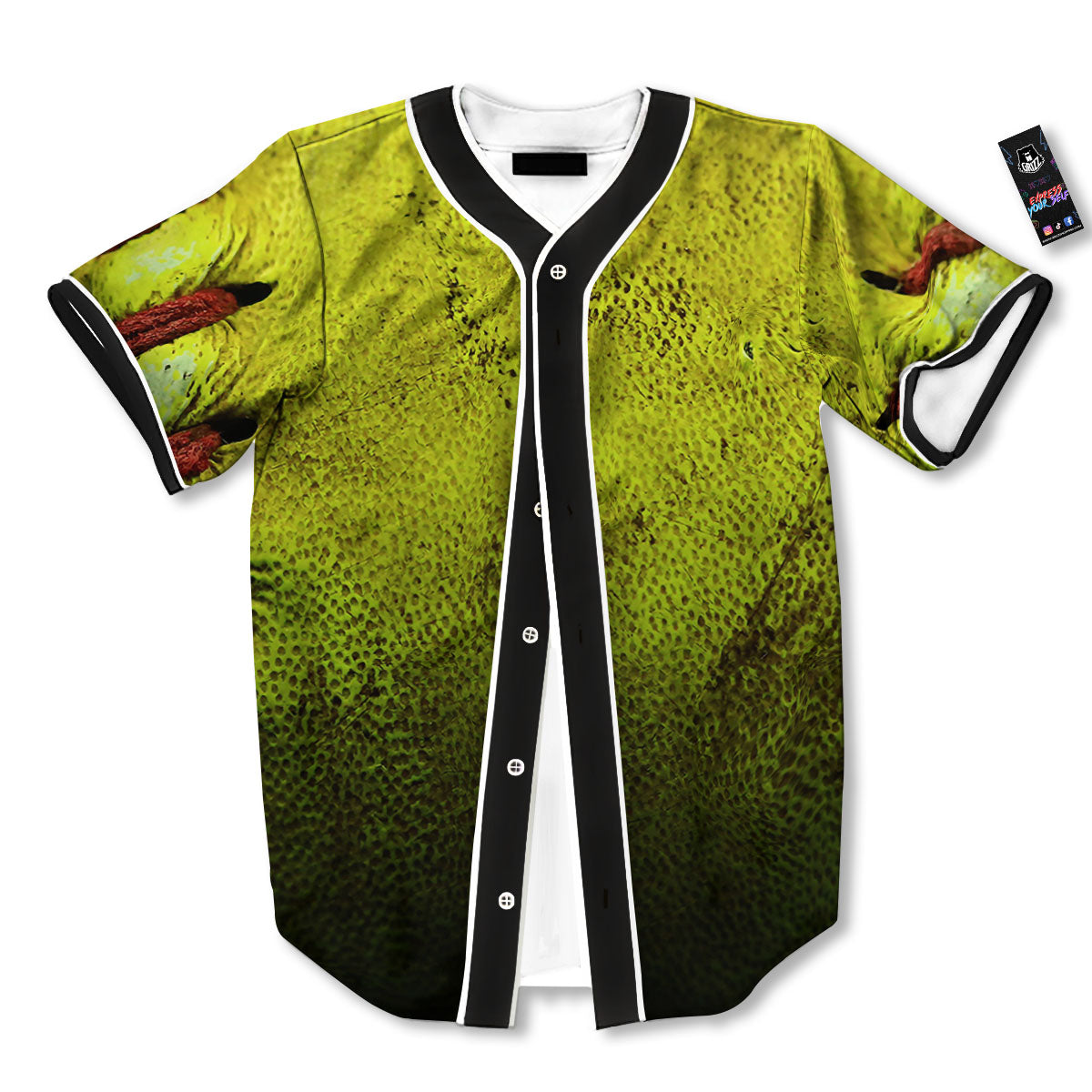 Texture Softball Ball Print Baseball Jersey-grizzshop