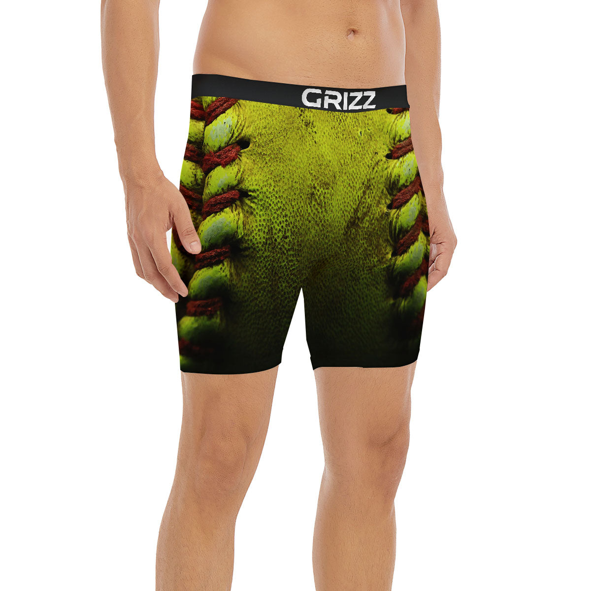 Texture Softball Ball Print Boxer Briefs-grizzshop