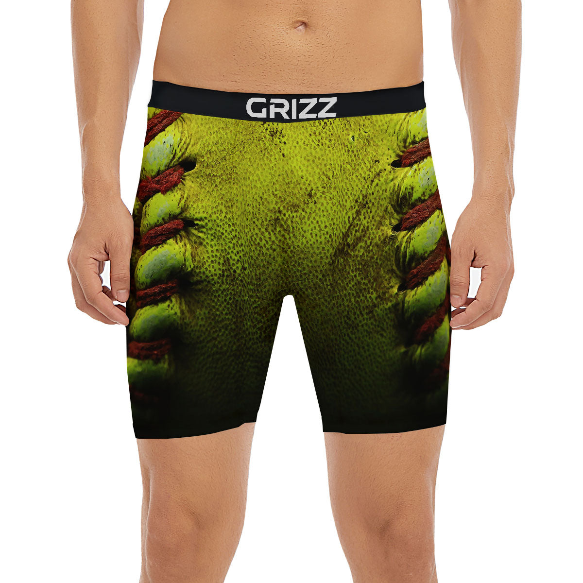 Texture Softball Ball Print Boxer Briefs-grizzshop