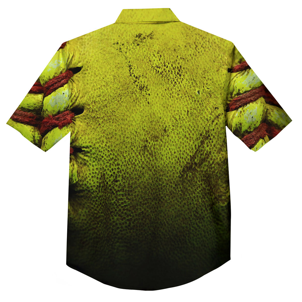 Texture Softball Ball Print Button Up Shirt-grizzshop