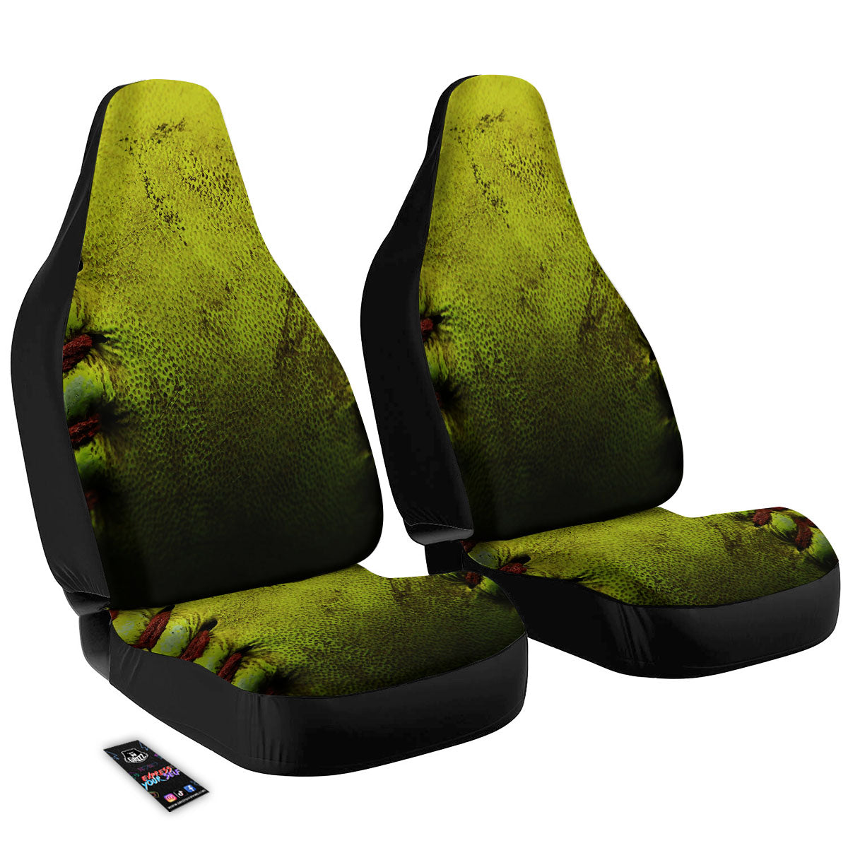 Texture Softball Ball Print Car Seat Covers-grizzshop