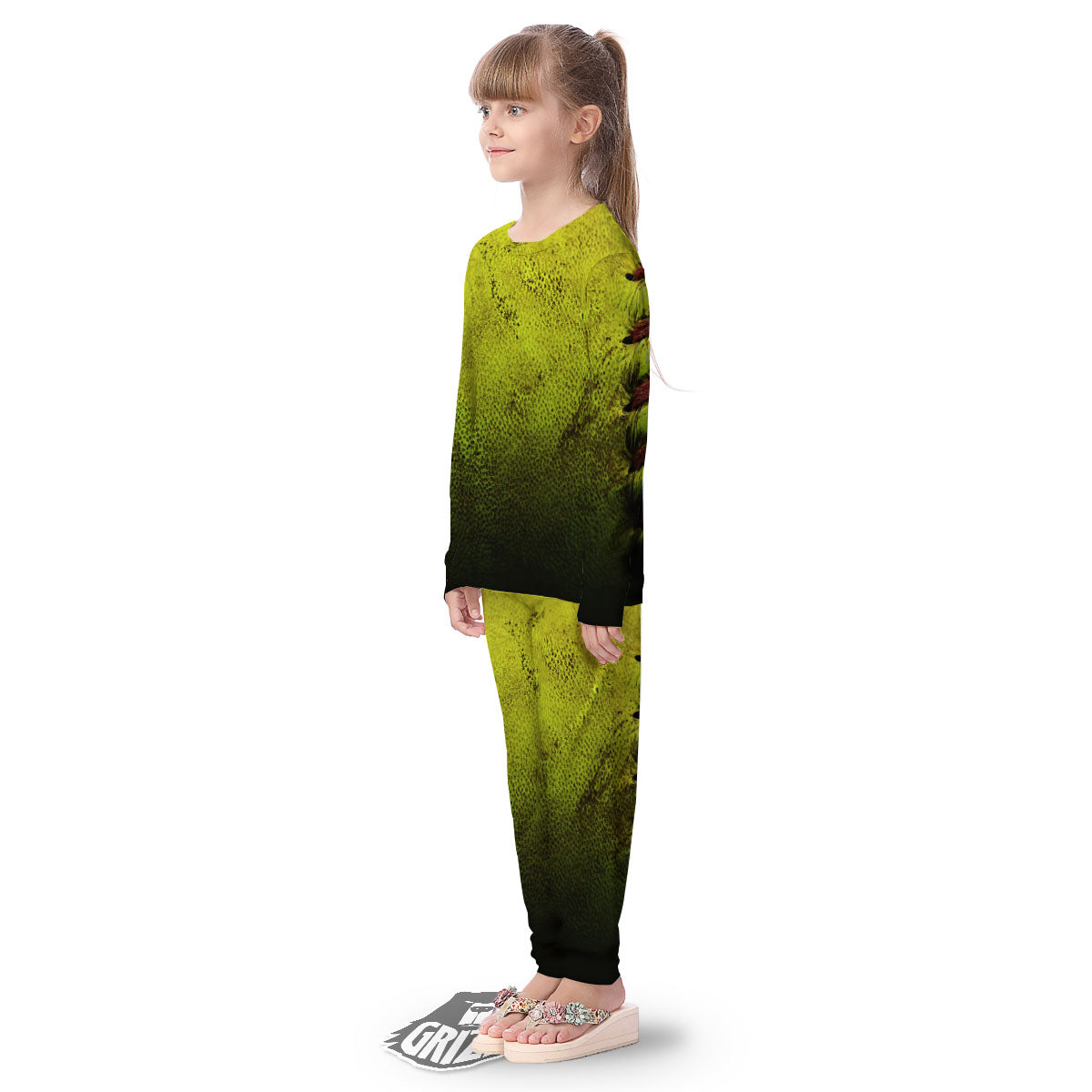 Texture Softball Ball Print Kid's Pajamas-grizzshop